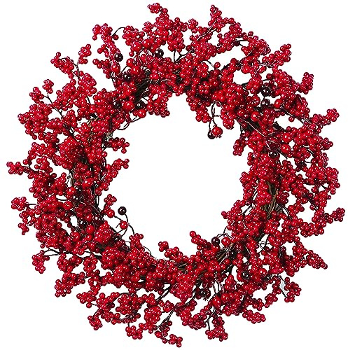 Petalum 200 Stück rote Stechpalmen, Dekoration, künstliche Beeren, Weihnachten, Mini-Beeren, Handwerk, Girlande Holly Berries, Ornament, künstliche Pflanze für Tannenbaum, Baum (Krone)