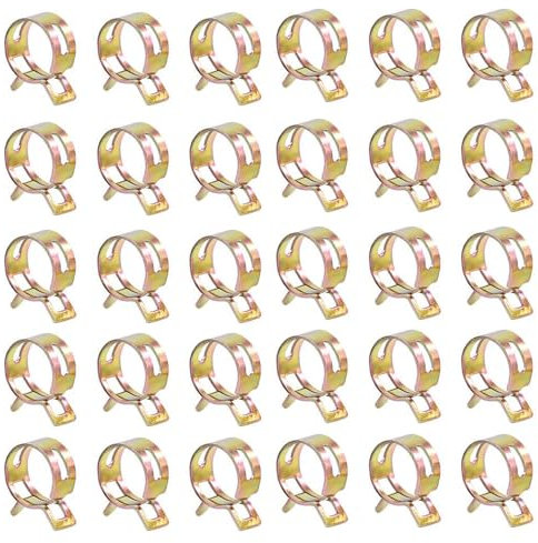 Leliafleury 30 Pcs Spring Band Type Clips 20mm Colorful Zinc Plated Hose Clamps Fuel Line Hose Clips Spring Clamp for Water Pipe Air Tube