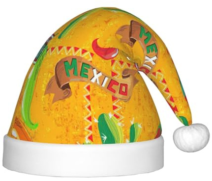 WURTON Chapeau de cactus et piment imprimé piment, chapeau de Noël pour enfants, chapeau de Noël, Nouvel An, Père Noël, fournitures de fête