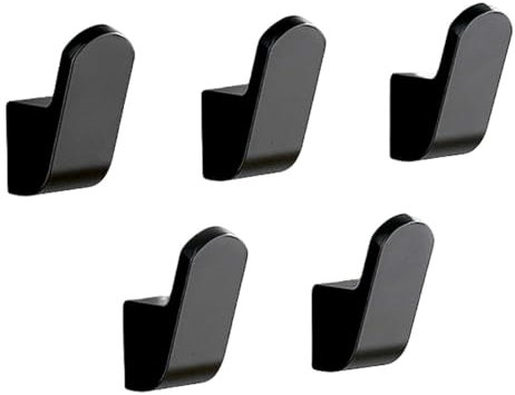 Geschirrtuchhaken, Wandhaken, Kleiderbügel for Aufhängen, Heimwerker-Badezimmer-Hardware, goldfarben, schwarz, metallische Handtuchhaken, wandmontierte Home-Aluminium-Dekor-Kleiderhaken, 5 Stück, Gold