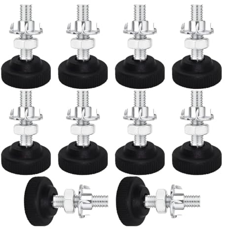 VIVIIHOO - Lot de 10 pieds réglables en hauteur, pieds de meubles réglables avec écrou à enfoncer et vis de réglage, pieds à vis pour une utilisation universelle