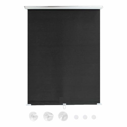 Portable Blackout Roller Blind, Opaque With Suction Cup Roller Blind, Privacy Curtain, 40-80cm Wide, 60-200cm High, Lightweight Roller Blind, Flexible And Convenient.,Black-80x140cm/31x55in