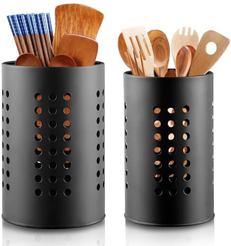 NCCHDZSW Soporte para Utensilios ce Cocina Porta Utensilios de CocinatamañOs 18 X 12 cm y 16,5 X 10 cm Escurridor de Cubiertos de acero Inoxidable para uso en Hogares Hoteles Restaurantes etc