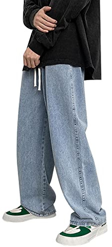 Pantalones vaqueros holgados para hombre, corte holgado, tallas grandes, estilo vintage, cargo largo, pantalones holgados, pantalones vaqueros holgados acampanados Y2K Skater Baggy-Jeans Adolescentes