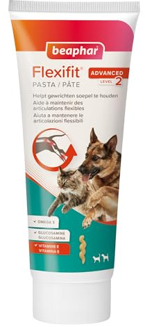Beaphar Flexifit Pasta per Cane e Gatto, Integratore per Supportare la Mobilità e il Benessere Articolare, con Omega 3, Glucosamina e Vitamina E, Gusto Carne, 250 g