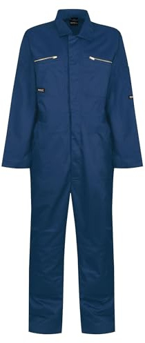 Mens Zip Fasten Durable Workwear Coveralls All-in-One Boiler Suit Overall Dungarees Work Utility Uniform for Garage Carpenter Garden Mechanic