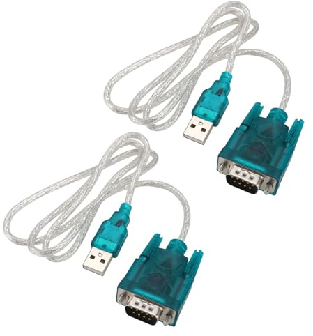 eMagTech 2pcs USB to RS232 DB9 9 Pin Serial Port Converter Connection Cable COM Port Converter Cable with CH-340 Chip Compatible with Windows 7 8 10