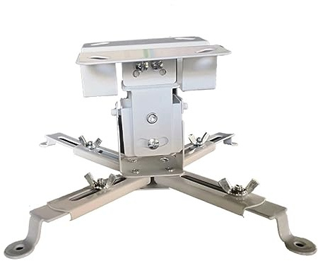 Universal Adjustable Projector Ceiling Mount Iron 15kg White | Four Double-jointed Support Arms, Adjustable Channel and Ceiling Plate, Flexible Mounting System for Nearly Angle