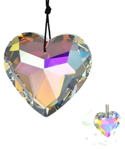 Herz Kristall Sonnenfänger Glas Regenbogen Sonnenfänger für Fenster Hängende Ornament Kristall Sonnenfänger Regenbogen Maker Herz Prisma Dekorationen Regenbogen Maker für Fenster Büro Haus Garten