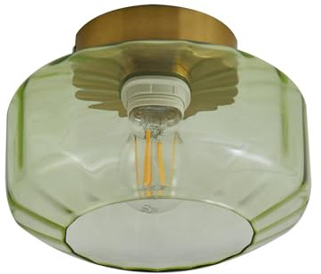 Lindby Deckenlampe Hildur in Grün aus Glas (1 flammig, E27) - Deckenleuchte Lampe Wohnzimmerleuchte