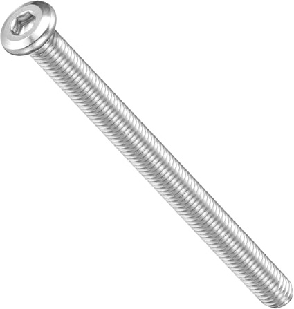 METALLIXITY Flat Head Hex Socket Cap Screws M8-1.25x100 5Pcs | 304 SS Hex Socket Furniture Bolts Screws - for Furniture Woodworking Project Silver Tone