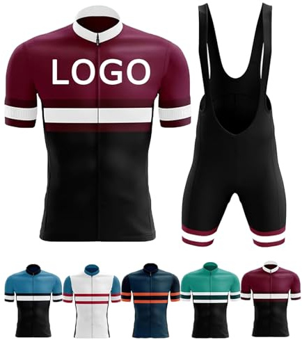 COITROZR Personalisiertes Radsporttrikot Set Individuelles Kurzarm-MTB-Rennradtrikots für Herren mit schneller Trocknung mit Team Namen Logo Fahrradbekleidung Herren Set(E)
