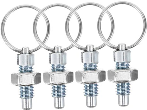 Ciieeo Émbolo De Resorte Con Pasador De Indexación De Acero Inoxidable M6-4, Perilla Con Anillo De Tracción, Posicionador Mecánico Resistente, 4 Piezas Para Uso Industrial y Equipamiento Profesional