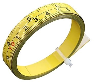 1 mètre ruban autocollant métrique, impérial, à coller, en acier au carbone, pour établi, table, jaune (1 m)