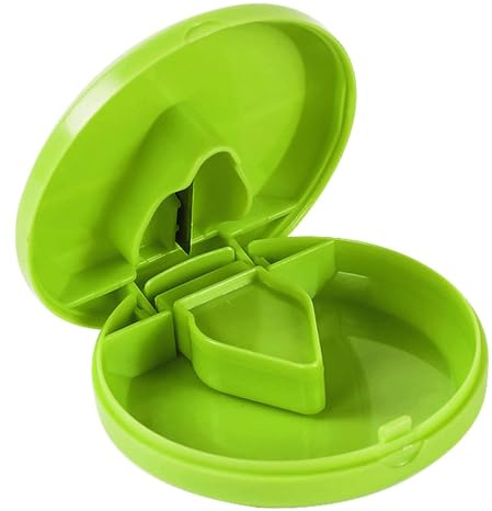 Divisore per compresse | Tagliapillole ermeticamente sigillato per tagliare a metà compresse piccole o grandi | Scatola portaoggetti facile da trasportare e aperta con fibbie per anziani, donne, uomin