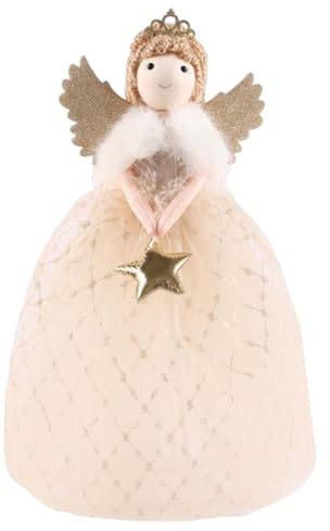 Christbaumspitze Engels, 26cm Süße Weihnachtsbaumspitze Engels Mädchen Mit Stern, Weihnachtsengel Tannenbaum Spitze Weihnachtsdeko