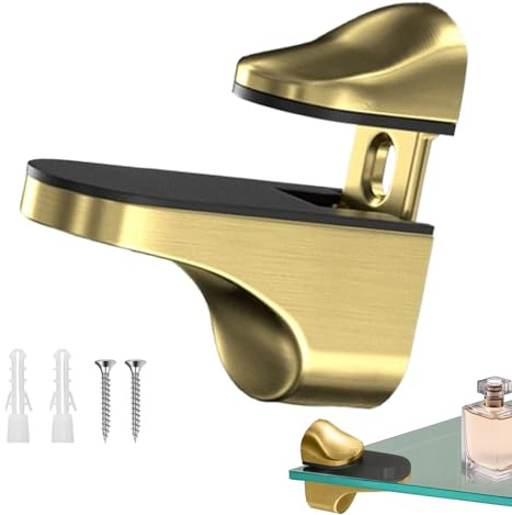 Shelf Brackets,Adjustable Clamp Brackets for Shelves | Parts Holder Support Clip Hardware for Wood Acrylic Cabinet Bar Door Organization Bathroom