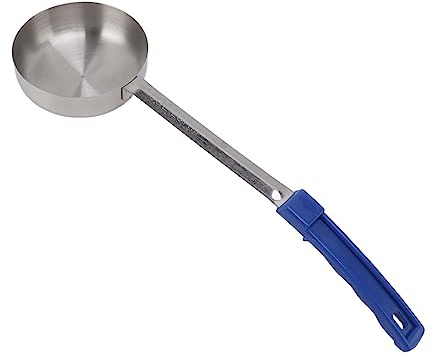 Haofy Såssked 2LB Kapacitet för Pizzaspridning Av Rostfritt Stål med Långt Handtagsmåttsked för små Lägenheter, Husbilsliv, Daglig Användning (Blå 8oz (Scoop Without Holes))