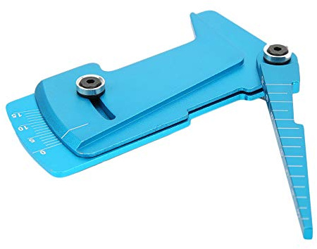 AKLOSIPY Lineal-Rangierwerkzeug für /8/10 RC-Car-Modell – Messgerät aus Aluminiumlegierung für Präzise Sturz- und Höhenmessung (BLUE)
