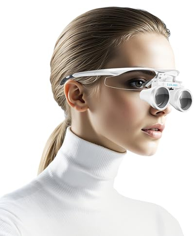 Lupenbrille 3.5X mit LED Licht, Dental Lupenbrille für Zahnarzt, Kopflupe Stirnlampe für Modellbau, Juwelier & Handwerk, Brillenlupe für Alle Type von Chirurgischen Operation