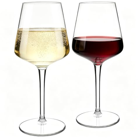 Weingläser Plastik, CIYIN2 Stück Rotweingläser 445 ml, Tritan-Kunststoff Weinglaeser, Bruchsicher Camping Weingläser, für Hochzeit, Geburtstage, Party, Camp