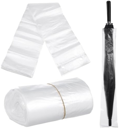 Lurrose Paquet à Parapluie Jetables en Plastique 100 Pièces pour Voyage | Recharge 28 Pouces, Protection Poussière et Humidité, pour Parapluies à Long Manche, Rangement Facile Style Aléatoire