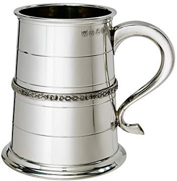Wentworth Pewter Bierkrug aus Zinn, einzeln, keltisches Band, 1 Pint
