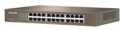Tenda TEF1024D Switch Desktop 24 Porte RJ45, Fast Ethernet 10/100 Mbps, Plug & Play, Struttura in Acciaio