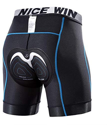 NICEWIN Radunterhose Herren mit Sitzpolster Radlerhose Unterwäsche 4D Gepolsterte Fahrradhose Kurz Atmungsaktive schnelltrocknende stoßfeste Herren Fahrrad Unterhose
