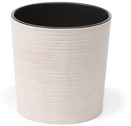 Lamela Eco Flowerpot Herb Plant Flower pot | Malwa Dluto | Ø190mm | up to 40% of wood | Windowsill Holder Balcony Garden Container Bucket | Home Decor | Mix! Match! Play! (White)