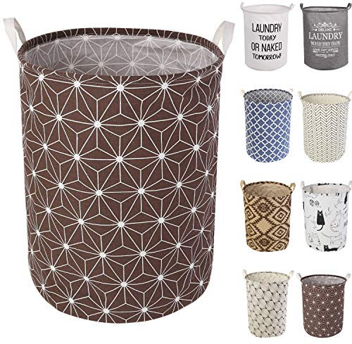 LessMo 19.7 Cestello portaoggetti per Cesto della Biancheria, cesti per Biancheria Pop-up Pieghevoli, Lino Cotone Impermeabile Rotondo