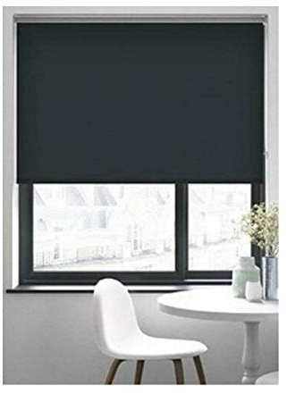 Aprica Blackout Made to Measure Roller Blinds - Easy Fit Roller Blinds for Windows and Doors - Thermal Blinds Fabric with Child Safety Pull Cords (Black, Width 150cm - Drop 160cm)