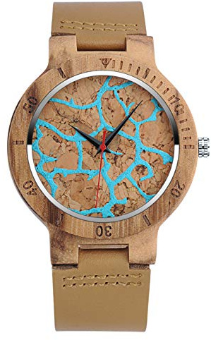 SUPBRO Holzuhren Herren & Damen Unisex Holzuhr Holz-Armbanduhr Klassik Analoge Quarzwerk Uhren Armband