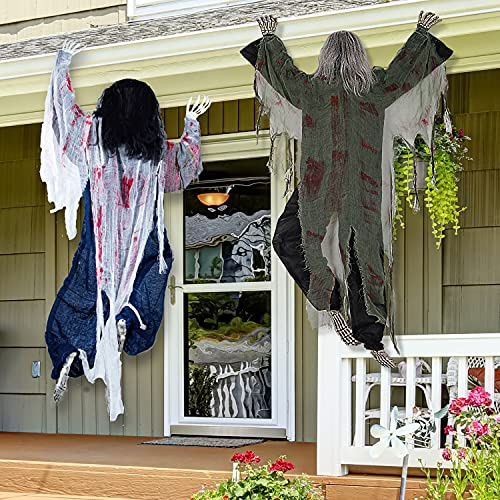 JOYIN 2 Pack 47 Halloween Climbing Zombies Wall Decoration Outdoor, Halloween Climbing Dead Zombie Decoration for Haunted House Prop, Yard Holiday Party Decor