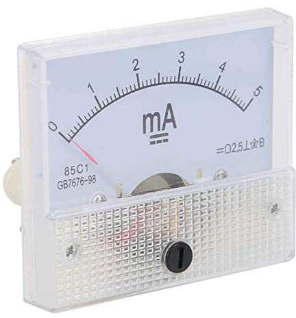 Amperometro Corrente Continua DC 0-5mA Rettangolo Analogico Corrente Pannello Tipo Puntatore Amperometro Misuratore Installazione Verticale