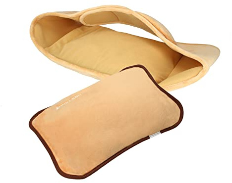 TM Electron VULCANO cinturón ajustable con bolsa de agua térmica, recargable en 15 minutos para 2 horas de uso, con recubrimiento suave de microfibra para calmar molestias musculares, Marron