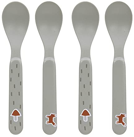 LÄSSIG Kinder Löffel Set (4 Stk.) Kinderbesteck ohne Melamin, BPA-frei, für Spülmaschine und Mikrowelle/Spoon Set Little Forest Fox