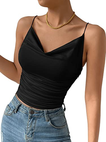 GORGLITTER Crop Tops Damen Rückenfreies Top Summer Going Out Tops Party Top | Bauchfreies Oberteil， Ärmellos Top， Sommer Top, Trägertop, Crop Top, Party Oberteil