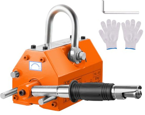 VEVOR Magnetic Lifter, 660 lbs/300 kg Pulling Capacity, 2.5 Safety Factor, Neodymium & Steel, Lifting Magnet with Release, Permanent Lift Magnets, Heavy Duty Magnet for Hoist, Shop Crane, Block, Board