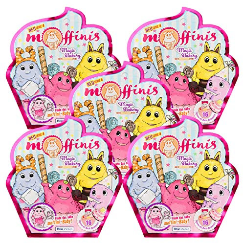 Generisch Blue Ocean Moffinis Figur Sammelfigur Serie 4 - Magic Bakery - Moffini Muffin Monster - 5 Tüten