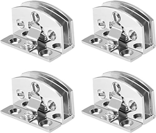 BULINO Cerniera for Porta in Vetro Pesante, 4 Pezzi di Cerniere in Lega, Adatta for Bagno, Cucina, Porta di vetrina