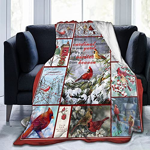Fleece-Sherpa-Decke, rote Kardinalvögel, Patchwork, superweiche Sofadecke für Männer und Frauen, warme Mittagspause, Bürodecke, dünne Flanell-Bettdecke für Zuhause, Couch, Auto, 127 x 152 cm