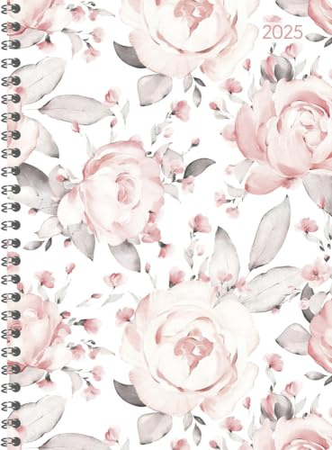 Alpha Edition - Ladytimer Ringbuch Roses 2025, 15x21cm, Kalender mit 128 Seiten, Kalender mit einem Adressteil, Übersichten und internationalem Kalendarium, Wochenübersicht auf 2 Seiten