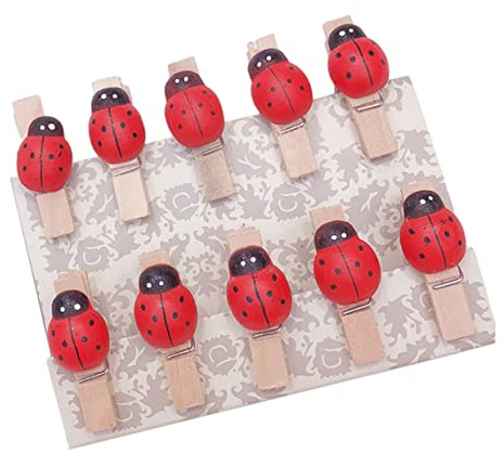 CHILDWEET Mini Mollette Legno Cartoon 100 Pezzi per Foto e Decorazione