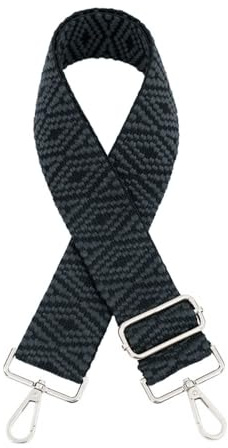 Breite Umhängetaschen Strap,Verstellbarer Schultergurt Breit 5cm Längenverstellbarer 80-130cm Schulterriemen für Schultertasche Tragetaschen Handtaschen,Dunkelgraue Silberne Schnalle