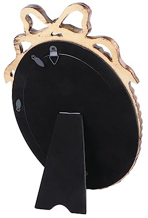 Zerodeko 1Stk Bilderrahmen Golddekor Vintage-Fotorahmen Tischdekoration Vintage-Wanddekoration Goldrand Vintage- Wohnkultur Fotohalter Desktop-Fotorahmen Oval schmücken Einrichtung