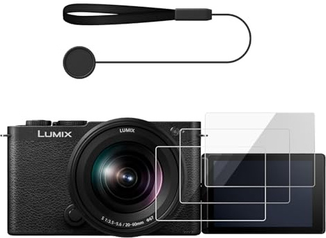 VOVMOEYA 3Packs Screen Protector for Panasonic Lumix S9 with 1 Lens Cap Leash and installation tools, DC-S9 Tempered Glass Film, 0.25mm 9H Anti-Scratch Anti-Bubble