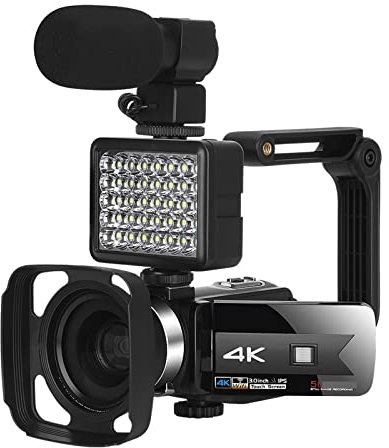 AUBEST Caméra vidéo Caméscope Caméscope de Vision nocturne 4K for l'enregistrement vidéo enregistreur numérique Vlog extérieur caméras photographiques Portables IR(64G SD Card,Set 3)