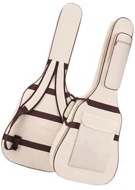 Oshhni Gepolsterte Softcase, Gitarrentasche, E-Gigbag, Gitarrenkoffer für 40-41 Zoll E-Gitarren, Beige