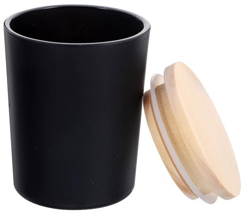 Operitacx porta bicchiere barattoli per fare candele portacandele vasi per candele fai da te candele artigianali muffa candeline contenitore di candele vuoto Candelieri bambù Black